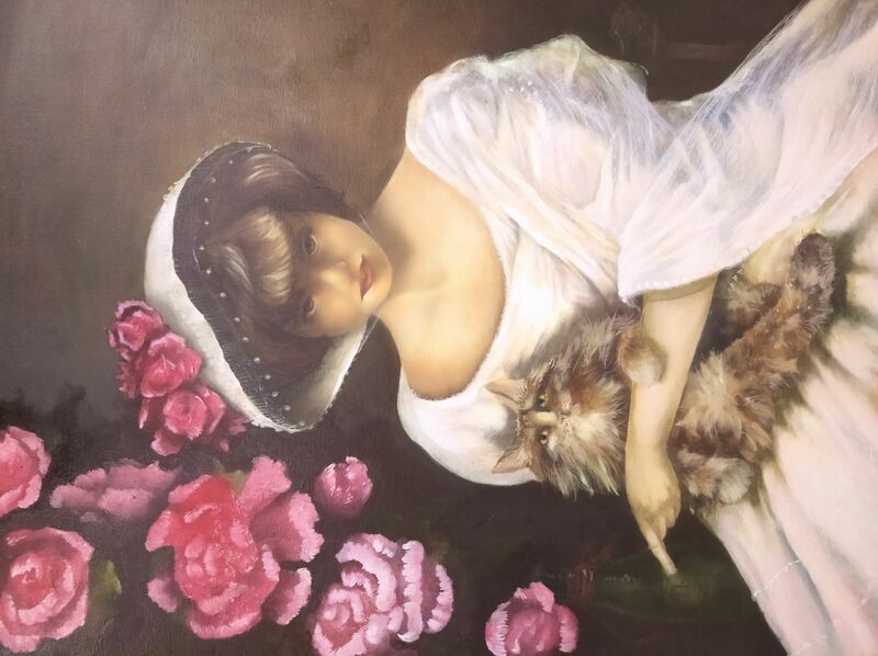 Женщина с котом - a Paint by Алекс Хорс