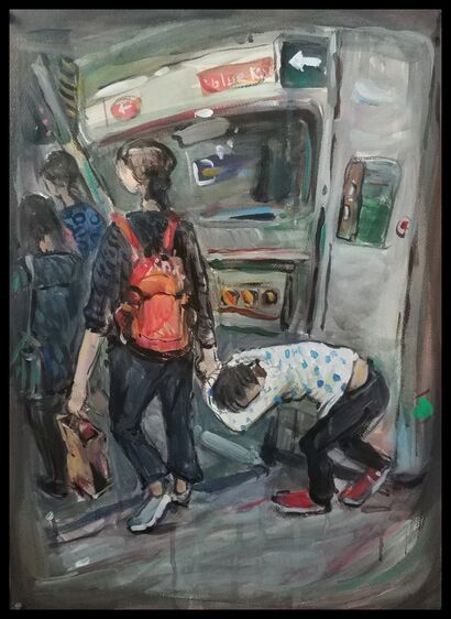 Urban life——People in the metro NO.5 - A Paint Artwork by 泽明 孙