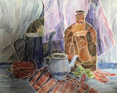 meal through the looking glass - A Paint Artwork by Vladlena Nikolaeva