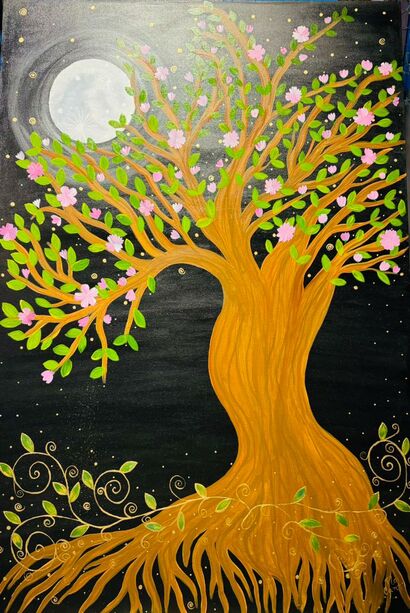 Portal da Lua na sombra da Barriguda - A Paint Artwork by Flá Canti 