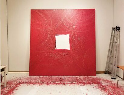 wit-wit hole Red - A Paint Artwork by Mayu Kunihisa