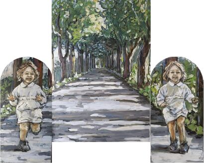 Il vociare delle bambine nel silenzio del viale - A Paint Artwork by PAOLO VIOLA