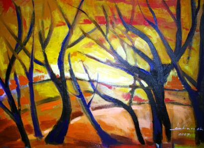 trees to pray - A Paint Artwork by Inita Sabanska