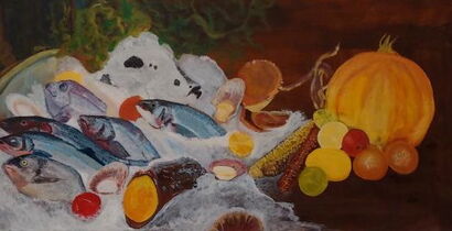 Fish Stand - a Paint Artowrk by Sarah E. Xmith