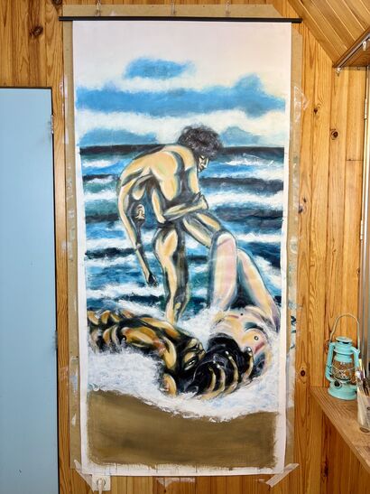 The shipwrecked - a Paint Artwork by Nadine Van Bogaert