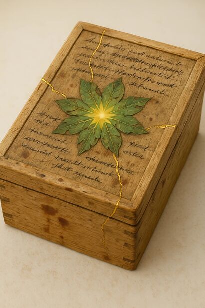 Collector’s edition in a hand-aged pinewood kintsugi box - a Art Design Artowrk by Alex Skarshelg