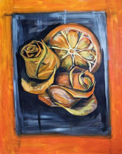 Roses and Orange - A Paint Artwork by KatrinAppleseen