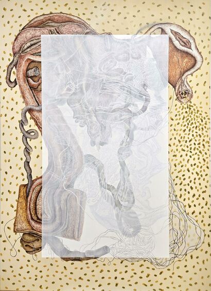 Study of an anatomy in the absence of the body: Pieta - a Paint Artowrk by Aileen Bahmanipour