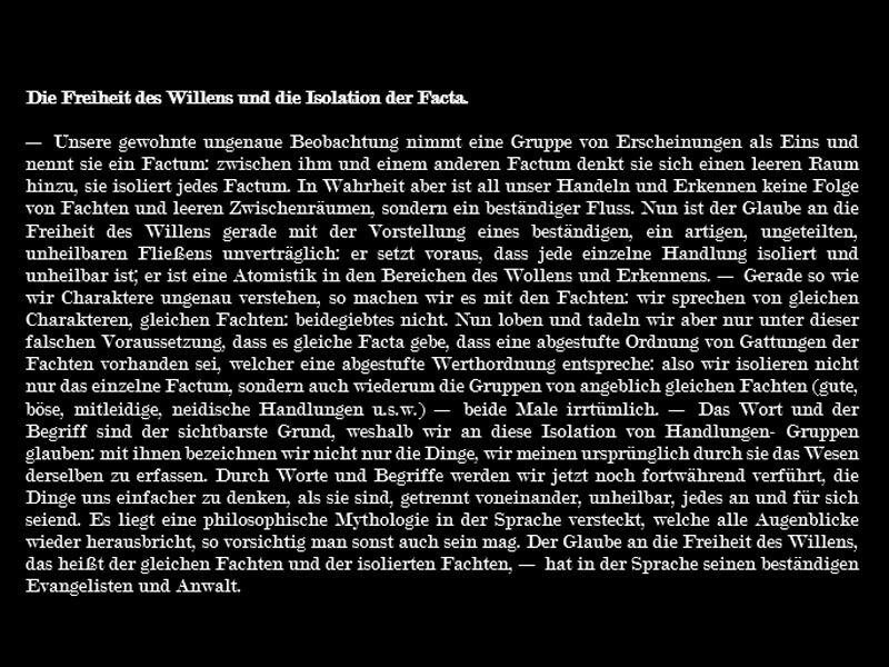 Four readings of Nietzsche: Die Freiheit des Willensund die Isolation der Facta - a Digital Art by MuMa
