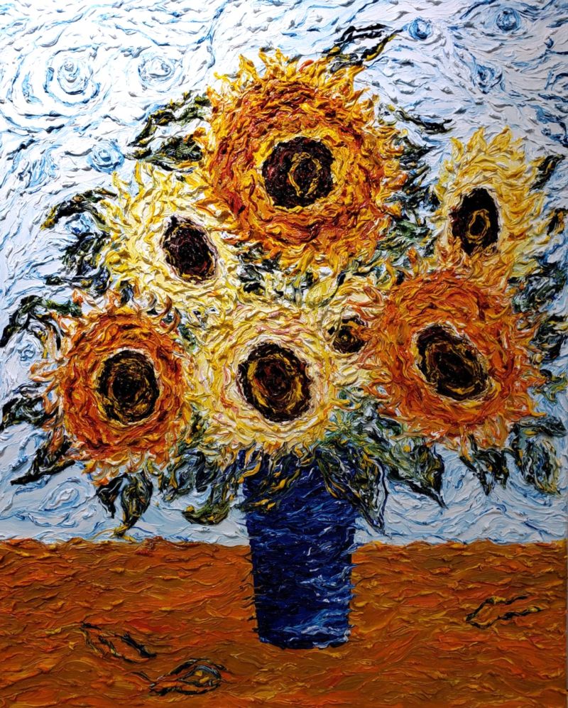 'Sunflowers from my Parents Home' Collection 'Sunflowers' - a Paintings by Dr. Halyna Vakulenko