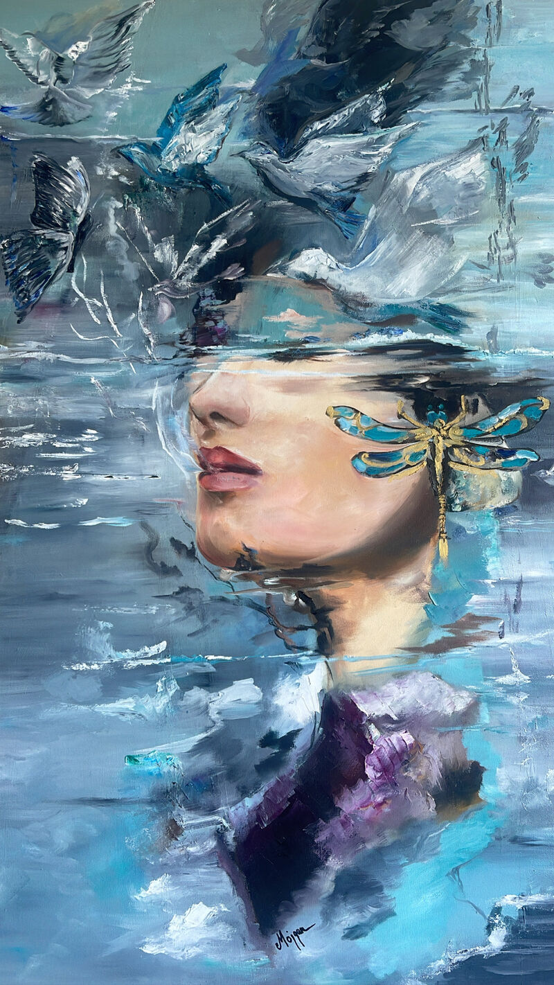 Fly underwater  - a Paint by mojgan vahdati