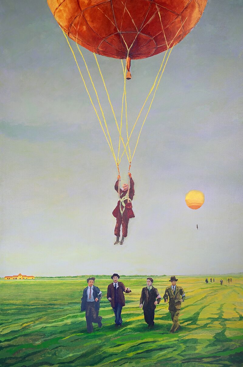 Jump 2 /  The Balloonman - a Paintings by Jan Kubisa