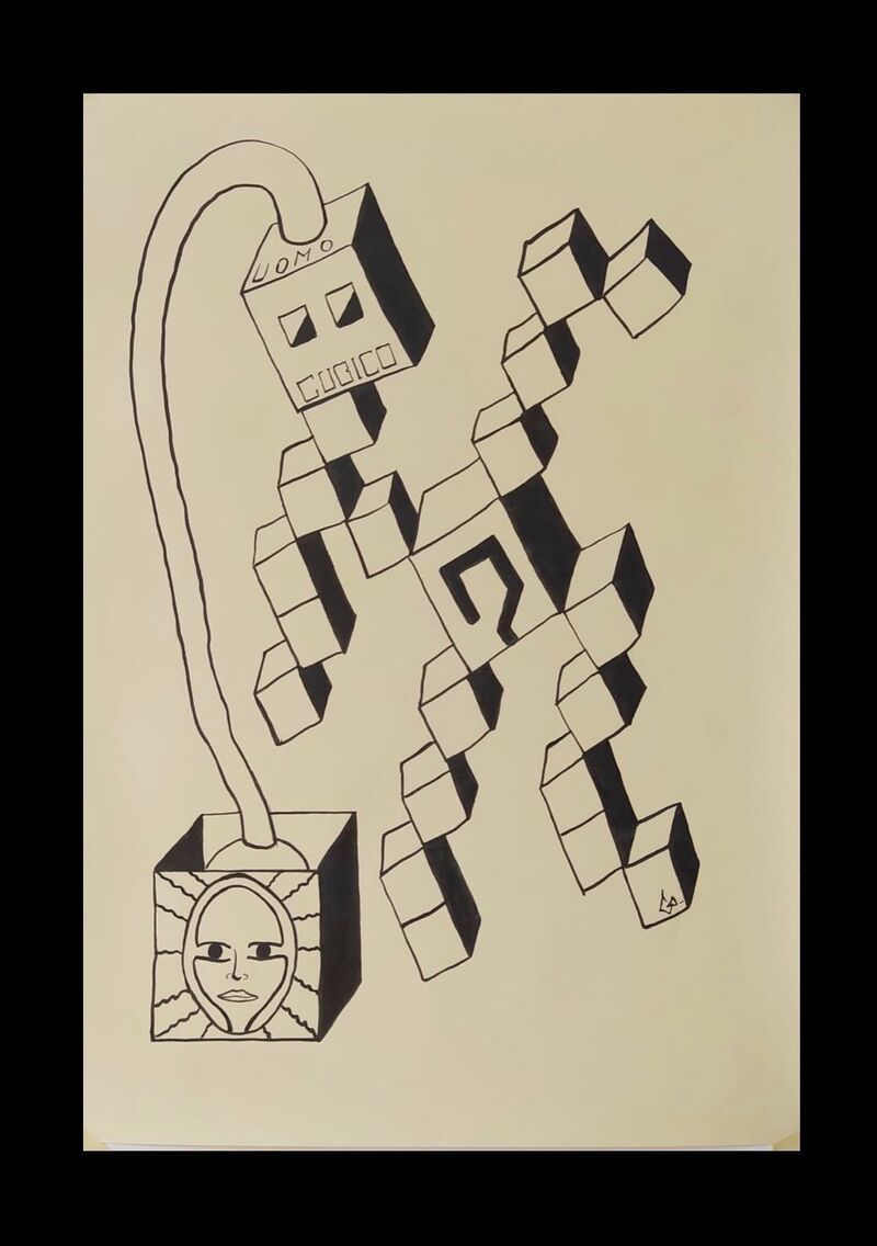 Trasnsformational Man/Cube - a Paint by dmt.unconscious.visions.art