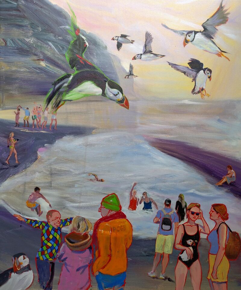 Puffin fan club meeting 23 - a Paint by paul longland