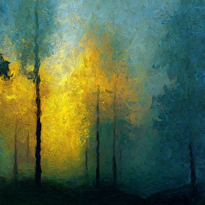 Artwork from the forest collection on canvas  - a Digital Art Artwork by Gabriele Kuizinaite