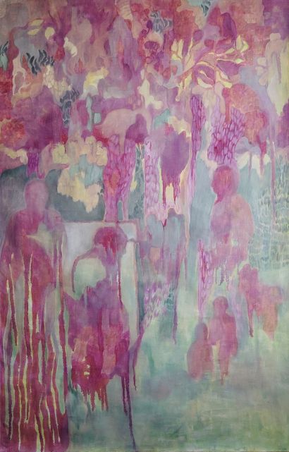 Il giardino dietro casa, ieri - a Paintings Artwork by Claudia Aschieri