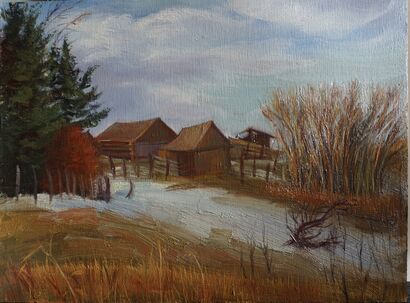 Oil Barns  - a Paint Artowrk by Larisa Nikonova