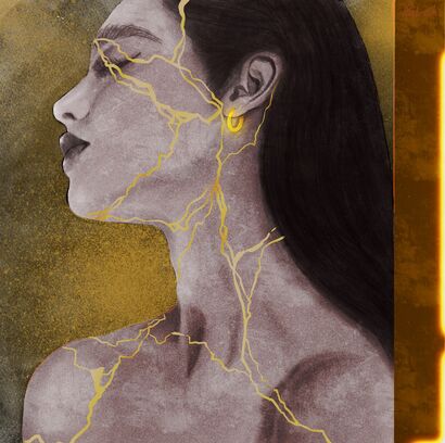 Lacquered Scars - a Digital Graphics and Cartoon Artowrk by Devanshi Patnaik
