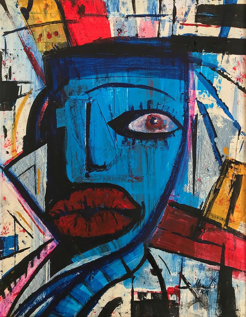 Frau mit Schal - a Paint by Stephan Mundi