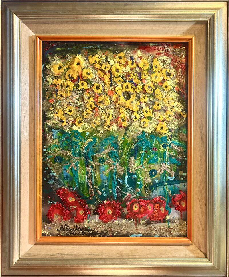 Sunflowers Blooming in the Soul and the Universe - a Paintings by Norikazu Miyabara 