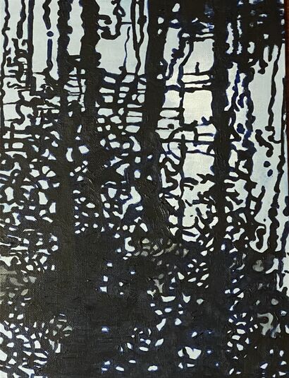 Trees Reflected in Water 2 - A Paint Artwork by Gabriella Mirabelli