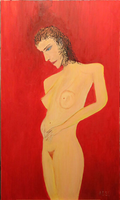 Female nude # 2 - a Paint Artowrk by Adel