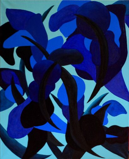 FLOWERS - BLUE SERIES N.2 - A Paint Artwork by ELEONORA FIRENZE