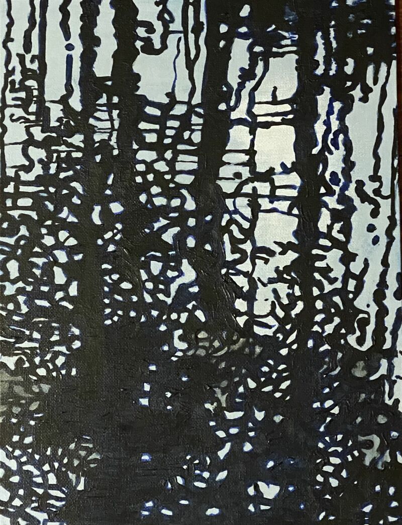 Trees Reflected in Water 2 - a Paint by Gabriella Mirabelli