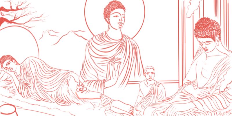Buddha Life Story (Buddha Final Days and His Death) - a Digital Art by Sharmeen  Arshad
