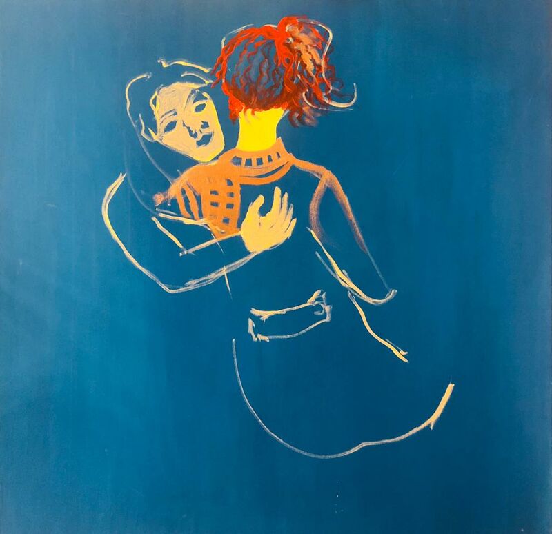 Blue hug - a Paint by Rudina Simicija