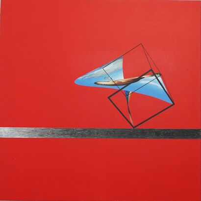 Love you Mona. In red - a Paintings Artwork by Solomiia Pokhodzhai