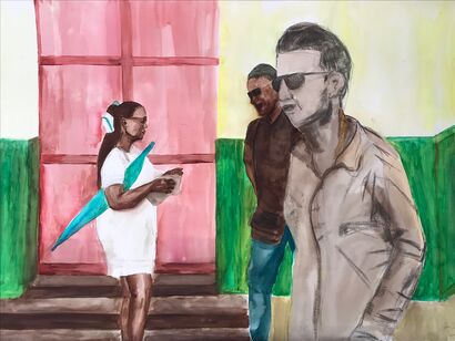 The nurse - Cienfuegos -  - a Paint Artowrk by Sylvie Sandrin