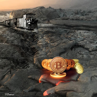 Bitcoin rush - A Digital Graphics and Cartoon Artwork by chaibriant patricia