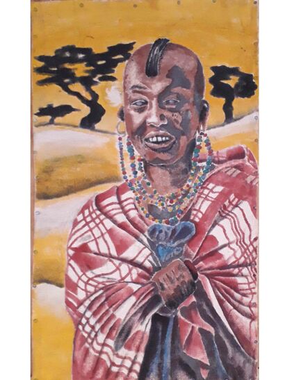 Traditional African Woman - A Paint Artwork by THOMAS NGEDE