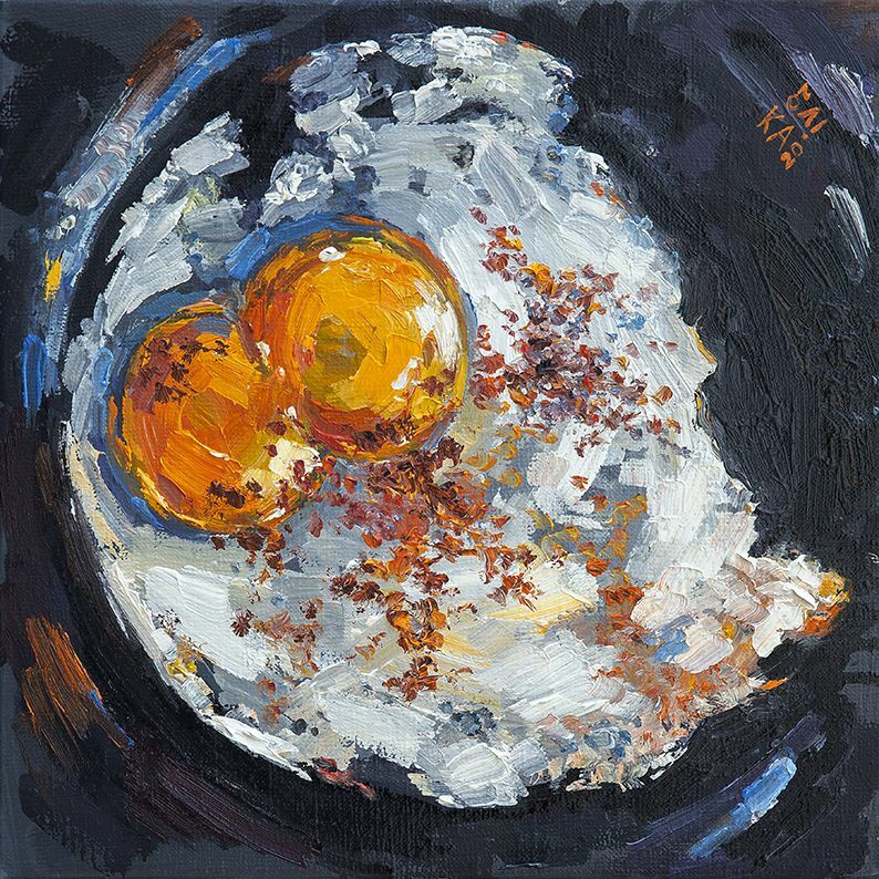 Fried eggs. Day 2 - a Paint by Kateryna Ivonina