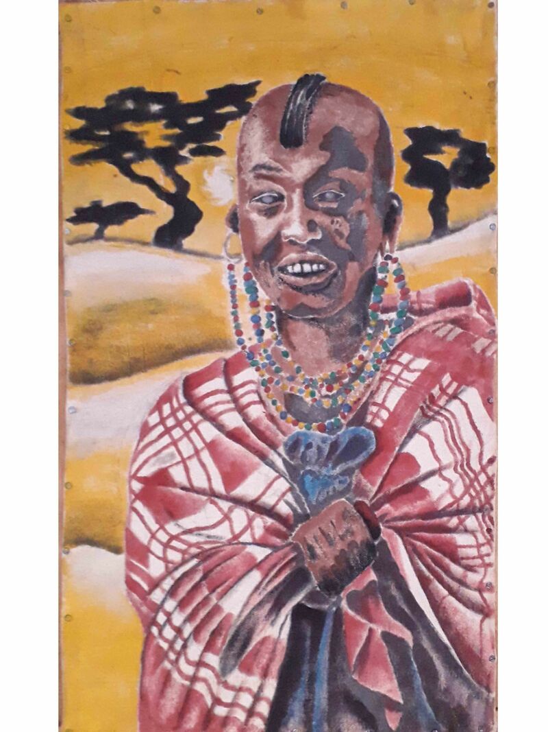 Traditional African Woman - a Paint by THOMAS NGEDE