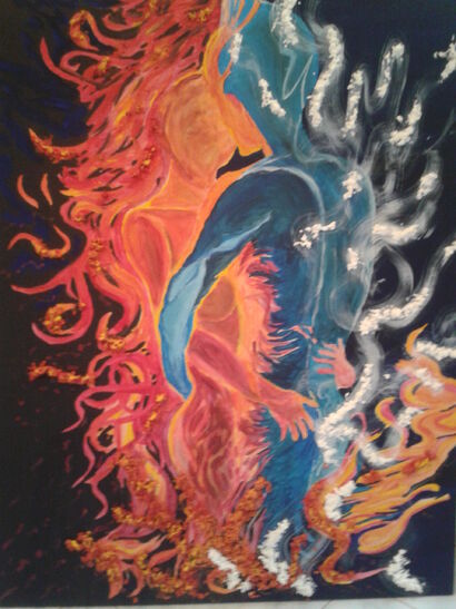 fuoco ed acqua - A Paint Artwork by Silvia Scandariato