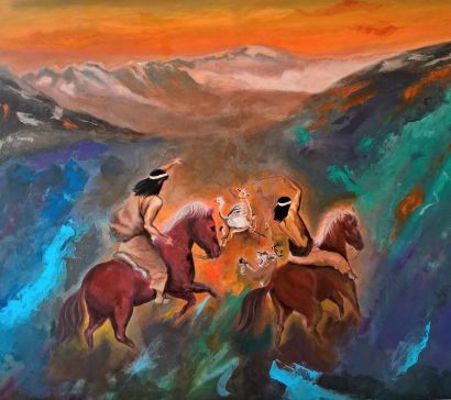 CAZADORES TEHUELCHES - a Paint Artwork by MERCI