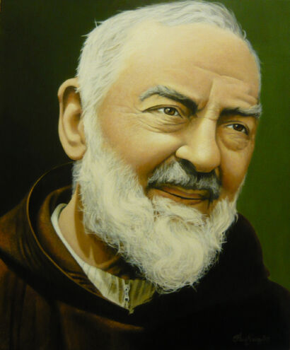 Padre Pío - a Paint Artowrk by Flavia Suárez