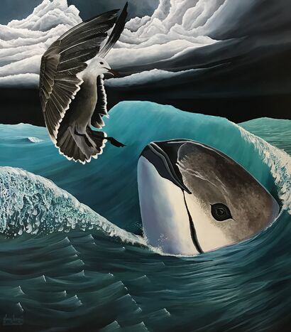 El Panda del Mar - A Paint Artwork by Lorena Minoretti