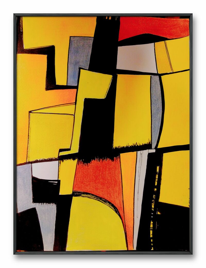 geometric composition with yellow - a Art Design by Guillermo Schein