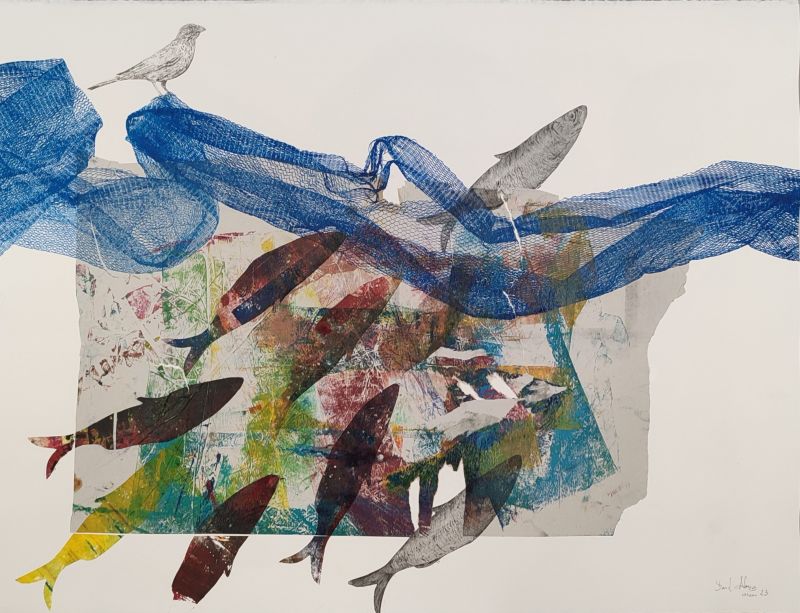 Blue cave number 4 - a Paintings by DAVID ALONSO