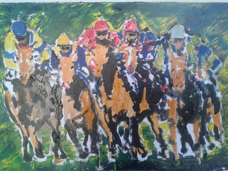Corsa di cavalli  - a Paint by Renzo Sossella