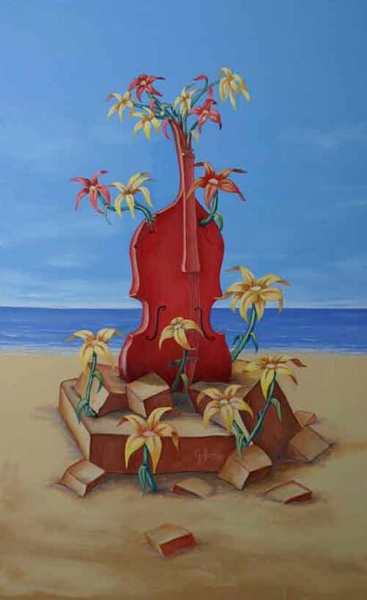 Corde di violino vibbrate dal vento - A Paint Artwork by Guido Irosa