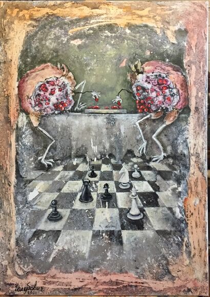 Chess players  - a Paint Artowrk by Elena Goloubovitch 