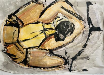 THE CONTORTONIST BODY OF WOMAN - a Paint Artowrk by Mònica Alonso