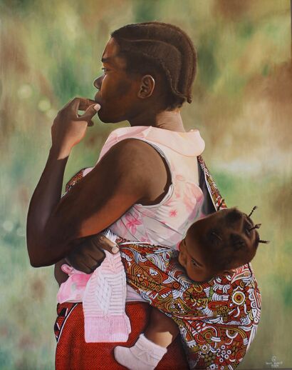 The wait - Johannesburg 2006 - A Paint Artwork by Laura Suardi