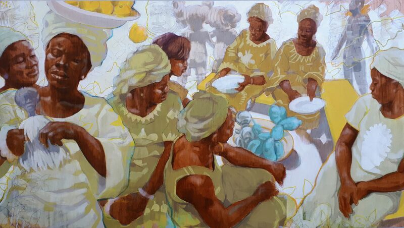 The Marketplace - a Paint by Alvin Kofi