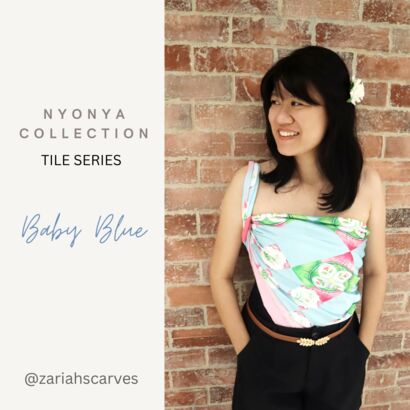 Nyonya Collection - Nyonya Tiles Design (Baby Blue) - a Art Design Artowrk by PAMELA POR