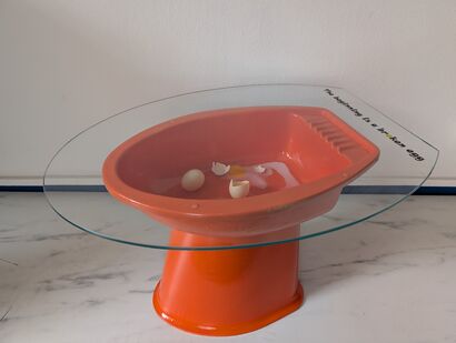 The beginning is a broken egg - a Sculpture & Installation Artowrk by la principessa sul bidet